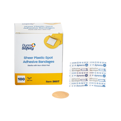 3607 Dynarex 7/8` Spot Sheer Adhesive Bandages
